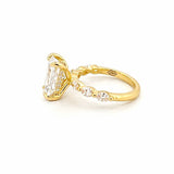 14K Gold 2.00 Carat Lab Grown Radiant Diamond Marquise and Under Halo Engagement Ring