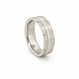 14K Gold Notched and Faceted Mens Band