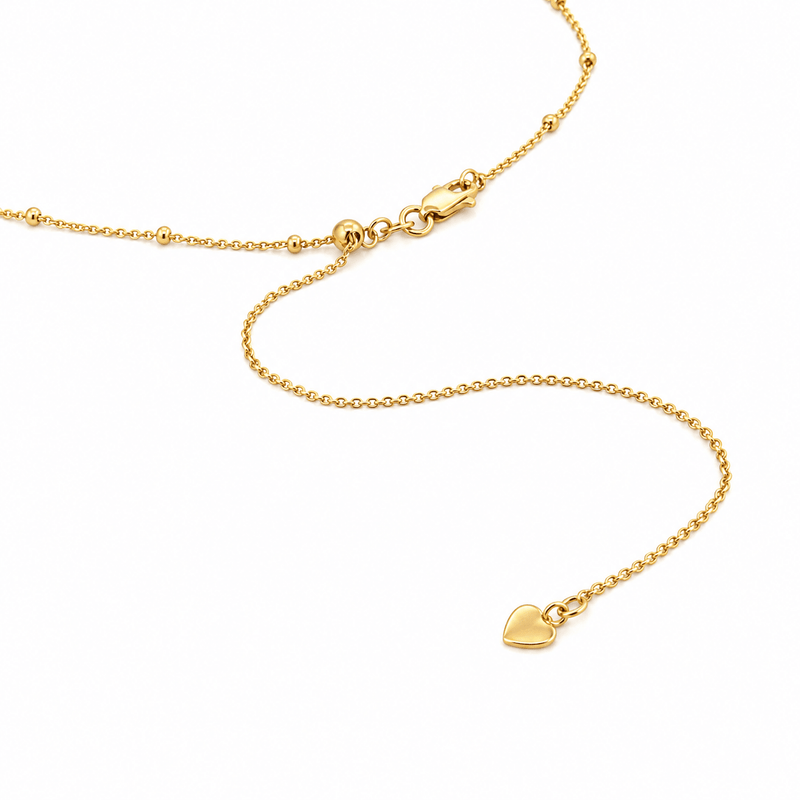 14K Gold Spaced Ball Bolo Necklace