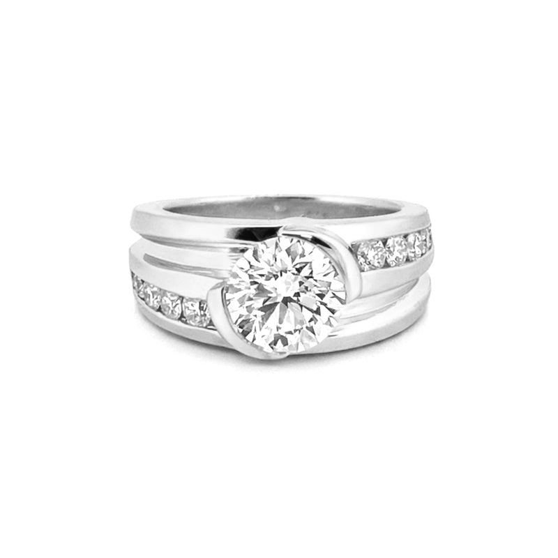 14K Gold 3.00 Lab Grown Round Diamond Channel Mens Band