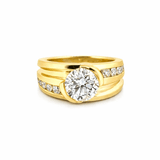 14K Gold 3.00 Lab Grown Round Diamond Channel Mens Band