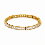 14K Gold Lab Grown Emerald Cut Diamond Tennis Bracelet