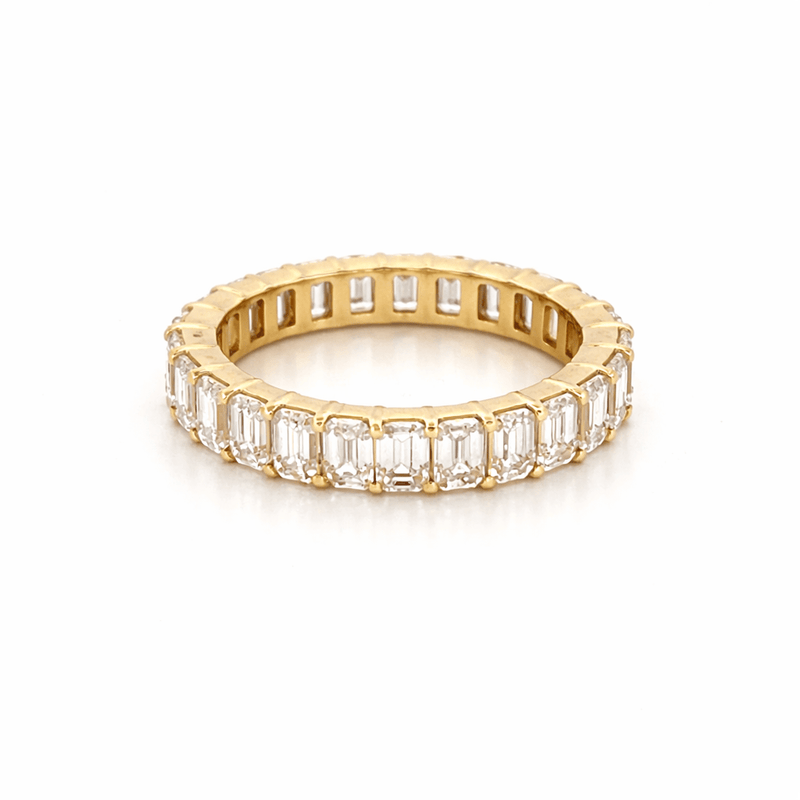 14K Gold 3.9MM Lab Grown Emerald Diamond Eternity Band