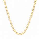 14K Gold East West Lab Grown Emerald Cut Diamond Tennis Necklace