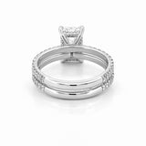 14K Gold 2.50 Carat Lab Grown Radiant Diamond Under Halo Bowtie Engagement Set