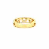 14K Gold Prong Set and Pattern Baguette Double Diamond Band