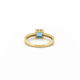 14K Gold Princess Blue Tourmaline Bezel Ring