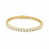 14K Gold 11.00 Carat Lab Grown Tennis Bracelet