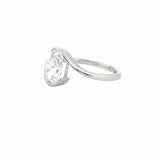 14K Gold 2.00 Carat Lab Grown Oval Diamond Spiral Solitaire Engagement Ring