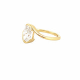14K Gold 2.00 Carat Lab Grown Oval Diamond Spiral Solitaire Engagement Ring