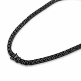 14K Gold Black Natural Diamond Tennis Necklace