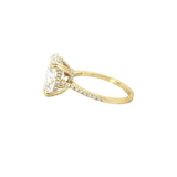 14K Gold 5.00 Carat Oval Lab Grown Diamond Open Gallery Cathedral Engagement Ring