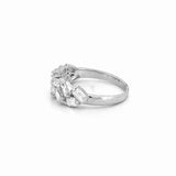 14K Gold Two Row Staggered Diamond Band