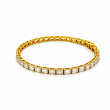 14K Gold East West Lab Grown Emerald Cut Diamond Tennis Bracelet
