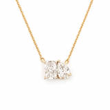 14K Gold Lab Grown Pear and Radiant Basket Set Pendant Necklace