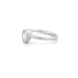 14K Gold 0.40 Carat Natural Diamond Pear Bezel Engagement Ring