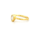 14K Gold 0.40 Carat Natural Diamond Pear Bezel Engagement Ring