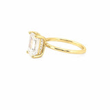 14K Gold 3.00 Carat Lab Grown Emerald Diamond Under Halo Solitaire Engagement Ring