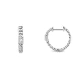 14K Gold Bezel Emerald Cut Diamond Cuban Earrings