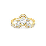 14K Gold Diamond Marquise and Pear Crown Band
