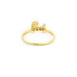 14K Gold Moon Swirl Diamond Band