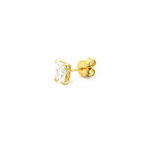 14K Gold Lab Grown Radiant Diamond Under Halo Stud Earrings