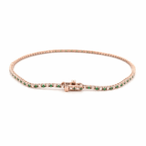 14K Gold Emerald and Diamond Tennis Bracelet