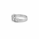 14K Gold Thick Prong Round Diamond Band