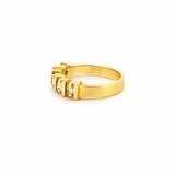 14K Gold Thick Prong Round Diamond Band