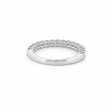 14K Gold Thin 2.5MM Diamond U-Prong Halfway Ring