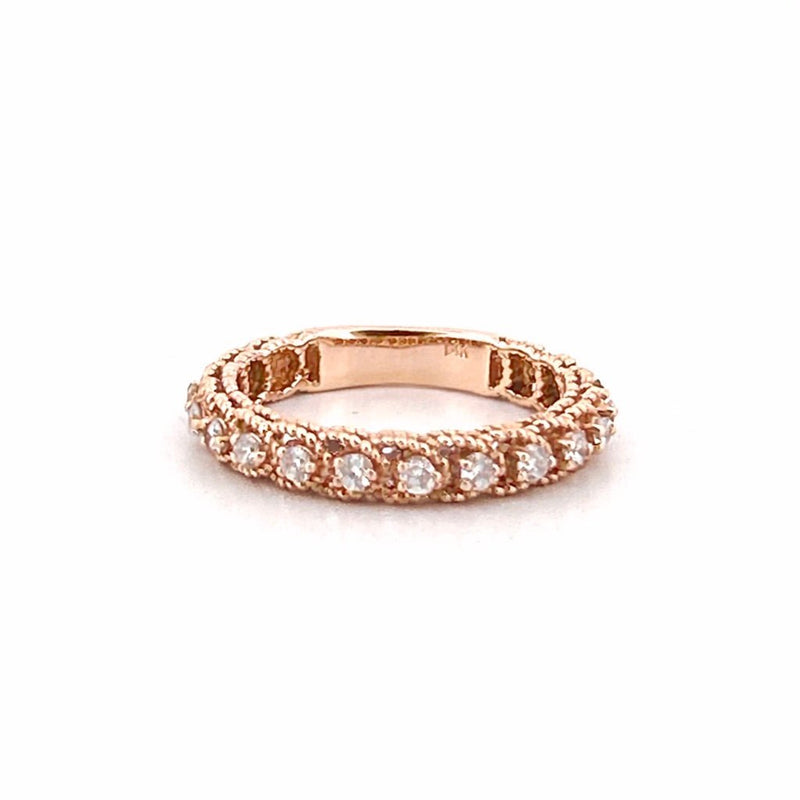 14K Gold Art Deco Braided Layered Diamond Band