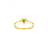 14K Gold Thick Bezel Heart Diamond Band