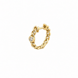 14K Gold Bezel Diamond Cuban Earrings