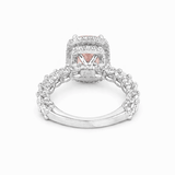 The Julia Engagement Ring with 2.50 Carat Lab Grown Elongated Cushion Pink Diamond