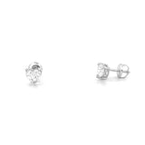 14K Gold Natural Heart Diamond Stud Earrings