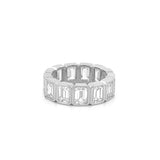 14K Gold 6.4MM Emerald Bezel Lab Grown Diamond Fashion Band