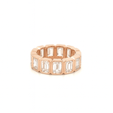 14K Gold 6.4MM Emerald Bezel Lab Grown Diamond Fashion Band