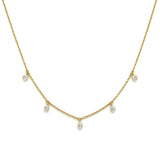 14K Gold Spaced Dangling Diamond Necklace