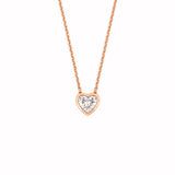 14K Gold Heart Bezel Diamond Pendant