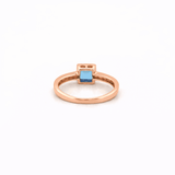 14K Gold Princess Blue Tourmaline Bezel Ring