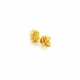 14K Gold Lab Grown Oval Diamond Under Halo Stud Earrings