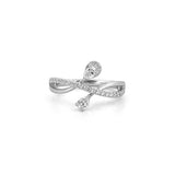 14K Gold Pear Wrapped Diamond Split Band
