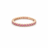 14K Gold Pink Sapphire Art Deco Band