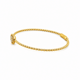 14K Gold Beaded Round Cluster Diamond Bangle