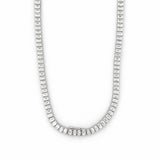 14K Gold 40.00 Carat Lab Grown Emerald Diamond Tennis Necklace