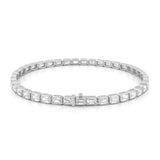 14K Gold East West Tennis Emerald Cut Diamond Bracelet