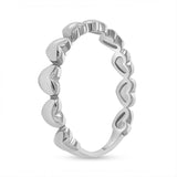 14K Gold Heart Bubble Band