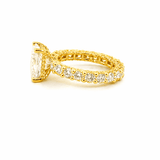 14K Gold Radiant 3.50 Carat Moissanite U Prong Eternity Engagement Ring