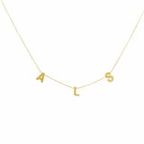 14K Gold Personalized Block Initial Necklace