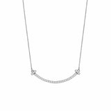 14K Gold Smile Bar Diamond Pendant Necklace